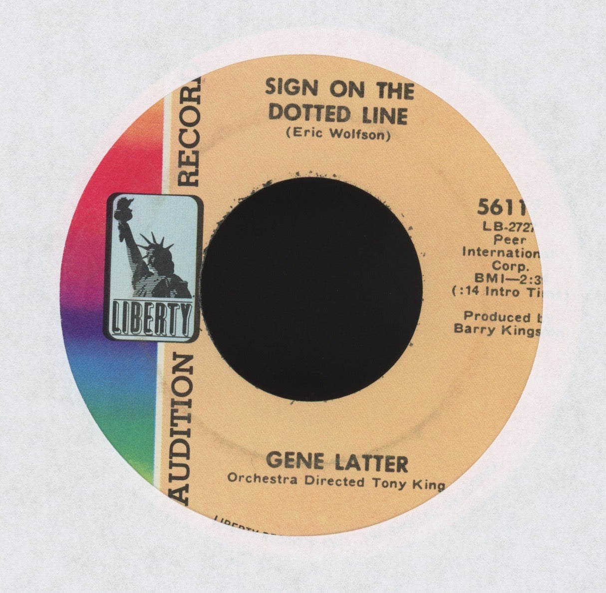 Gene Latter - Sign On The Dotted Line on Liberty Promo Northern Soul 45
