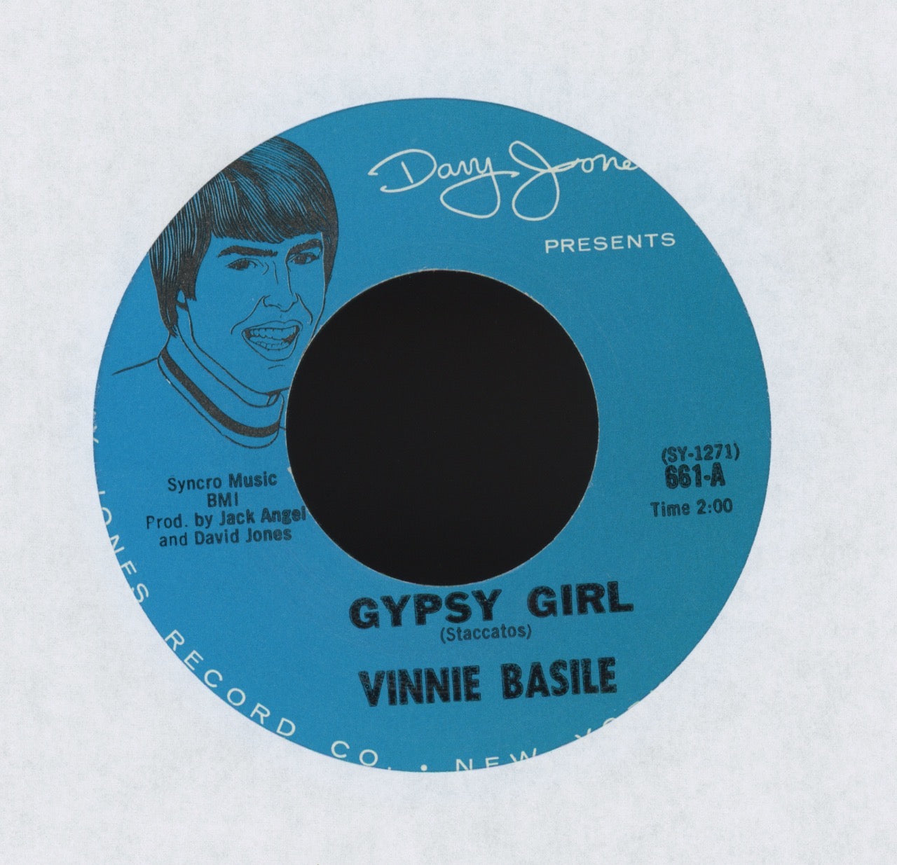 Vinnie Basile - Gypsy Girl on Davy Jones Presents Garage 45 With Picture Sleeve