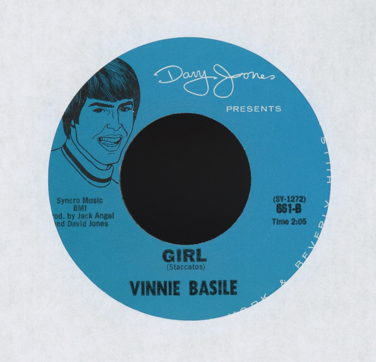 Vinnie Basile - Gypsy Girl on Davy Jones Presents Garage 45 With Picture Sleeve