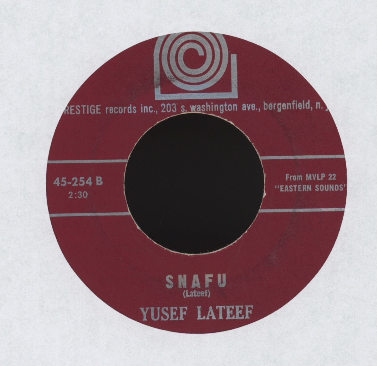 Yusef Lateef - Love Theme From Sparticus / Snafu on Prestige Jazz Exotica 45
