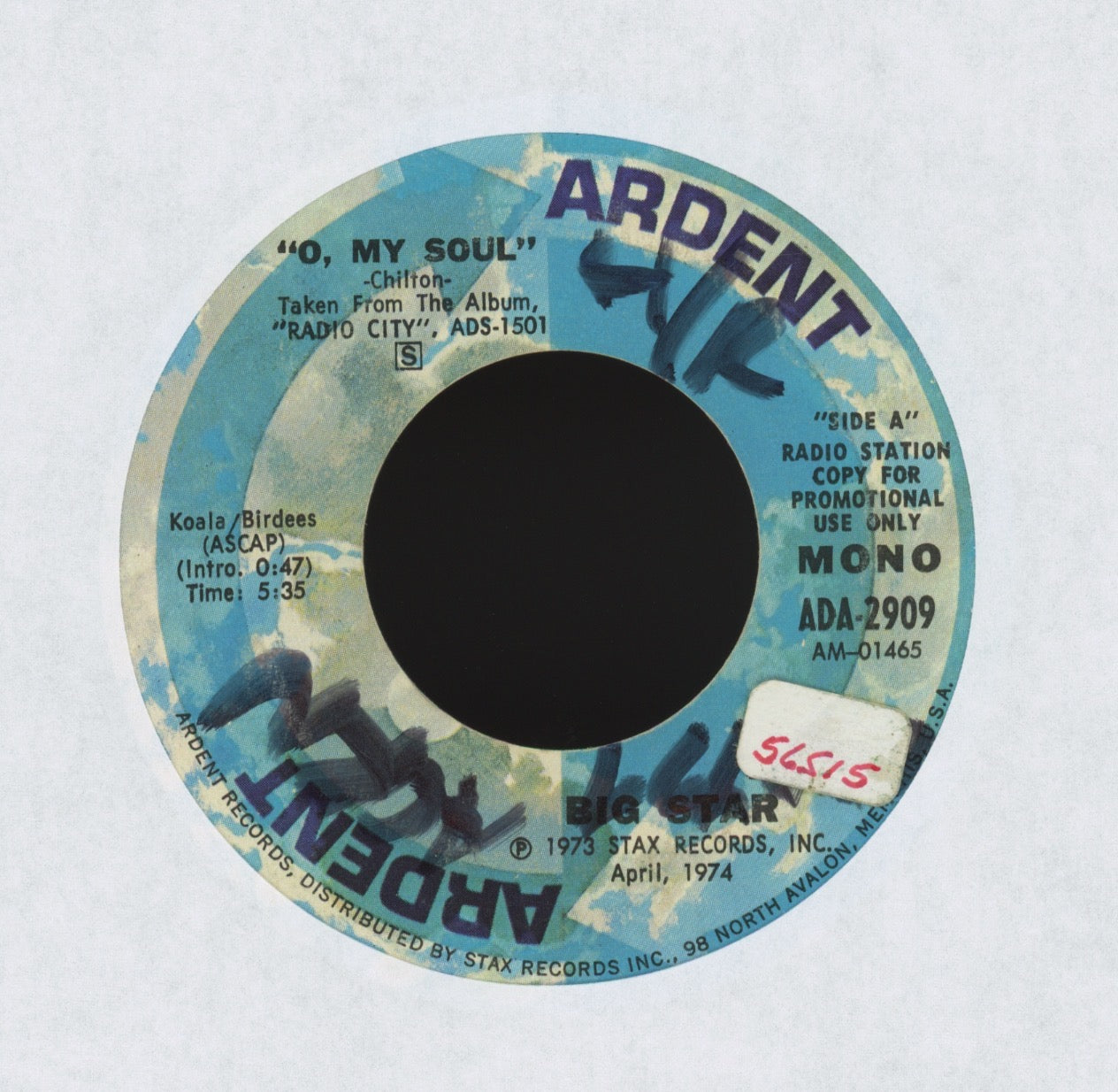 Big Star - O, My Soul on Ardent Promo Rock 45