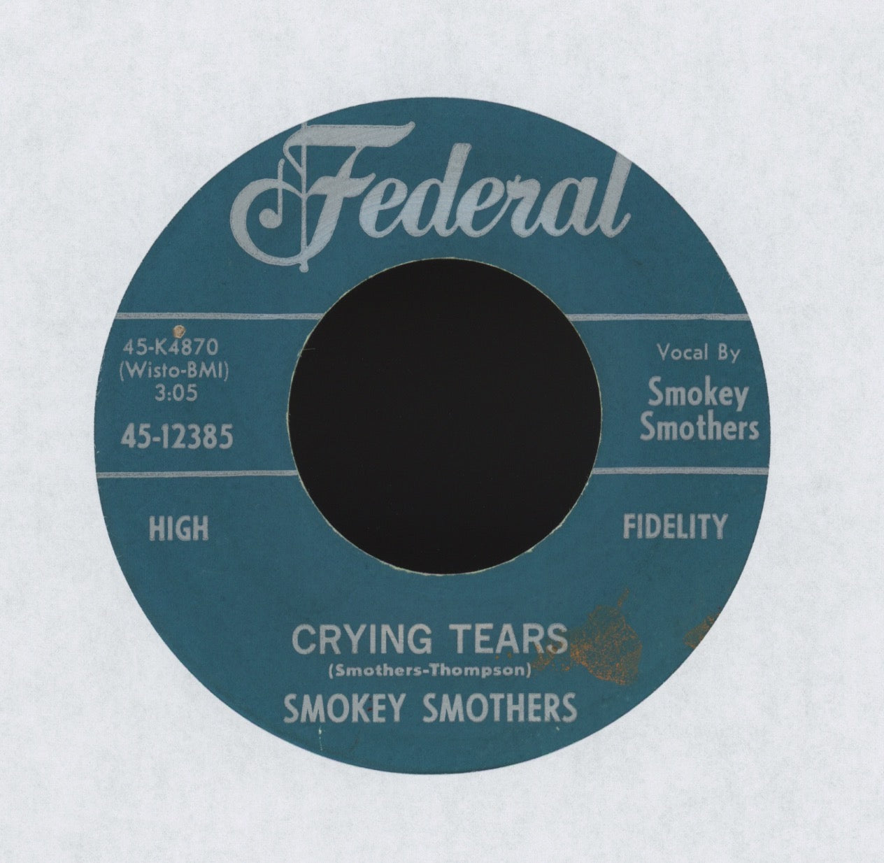 Otis "Smokey" Smothers - Crying Tears on Federal R&B Blues 45