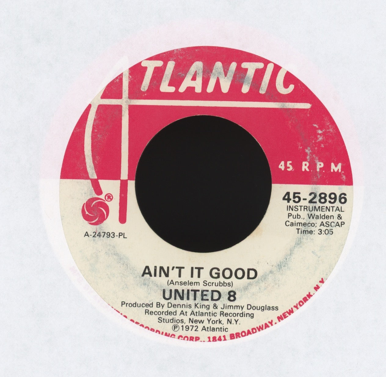 United 8 - Getting Uptown (To Get Down) on Atlantic Promo Funk 45