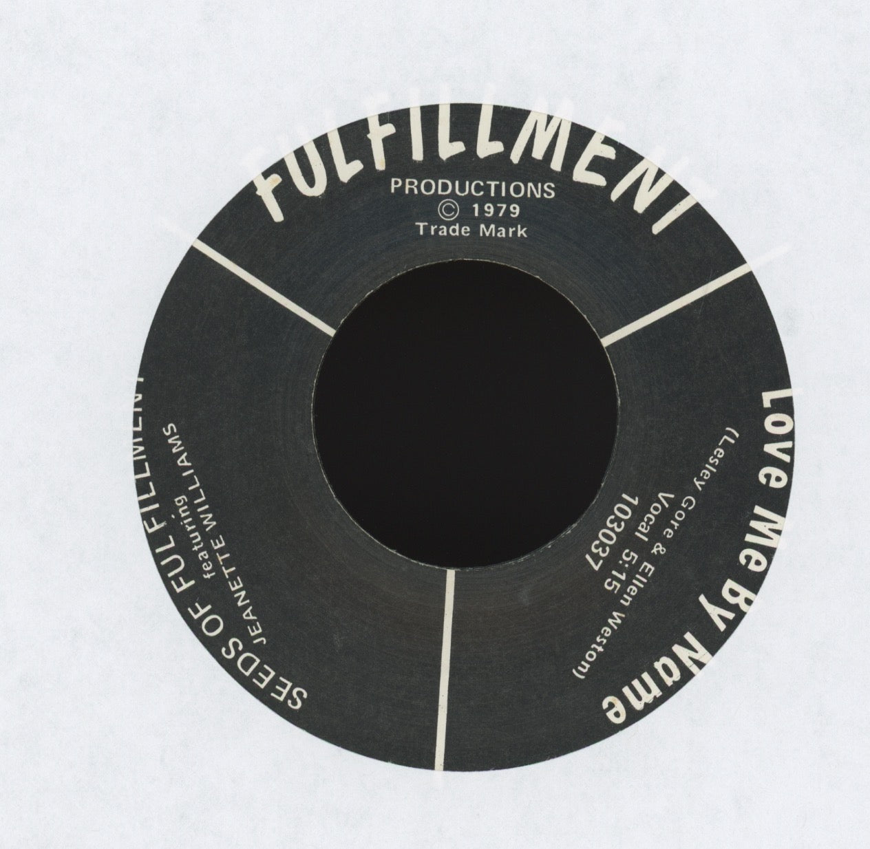 Seeds Of Fulfillment - Solemn Solitude on Fulfillment Productions Soul Jazz Funk 45