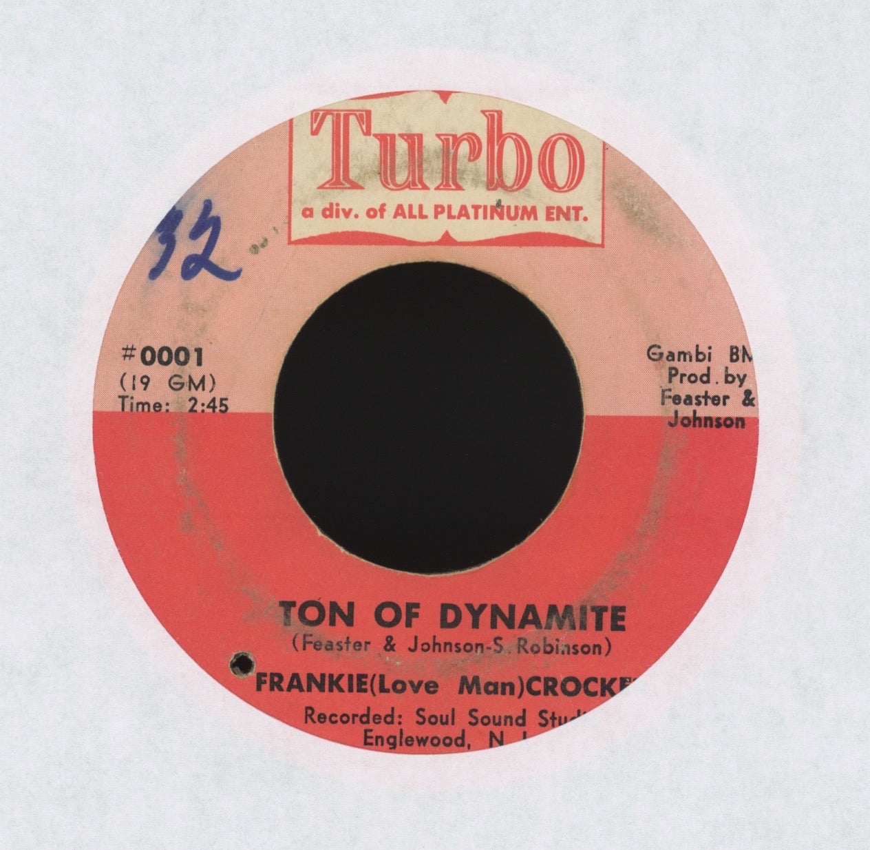 Frankie Crocker - Ton of Dynamite on Turbo Soul Funk 45