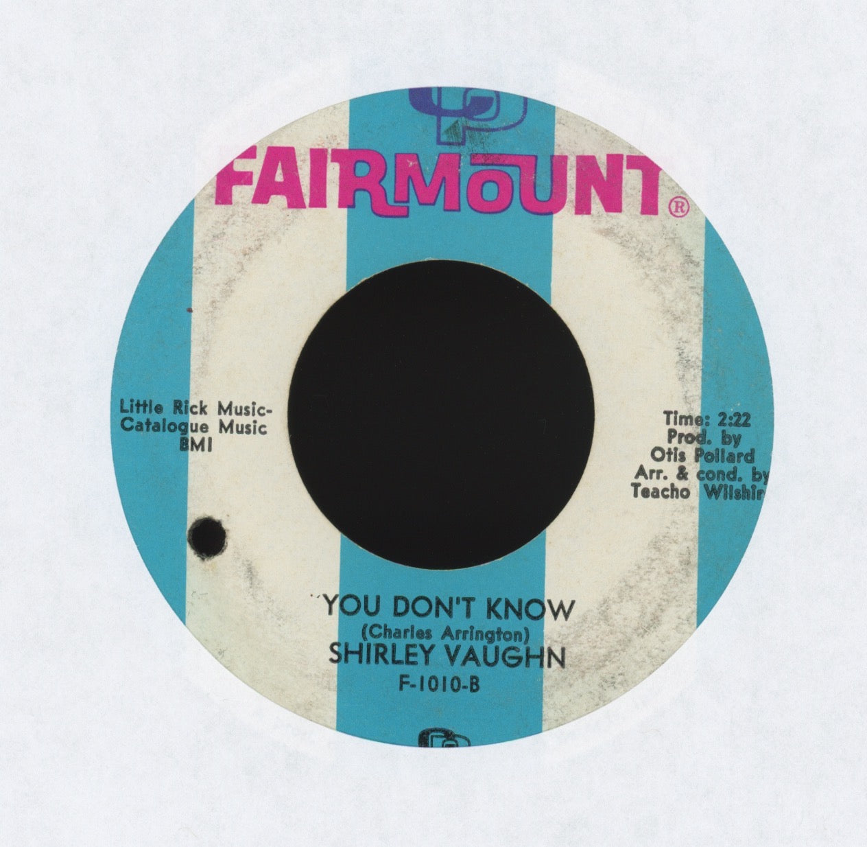 Shirley Vaughn - You Don't Know on Fairmount Northern Soul 45