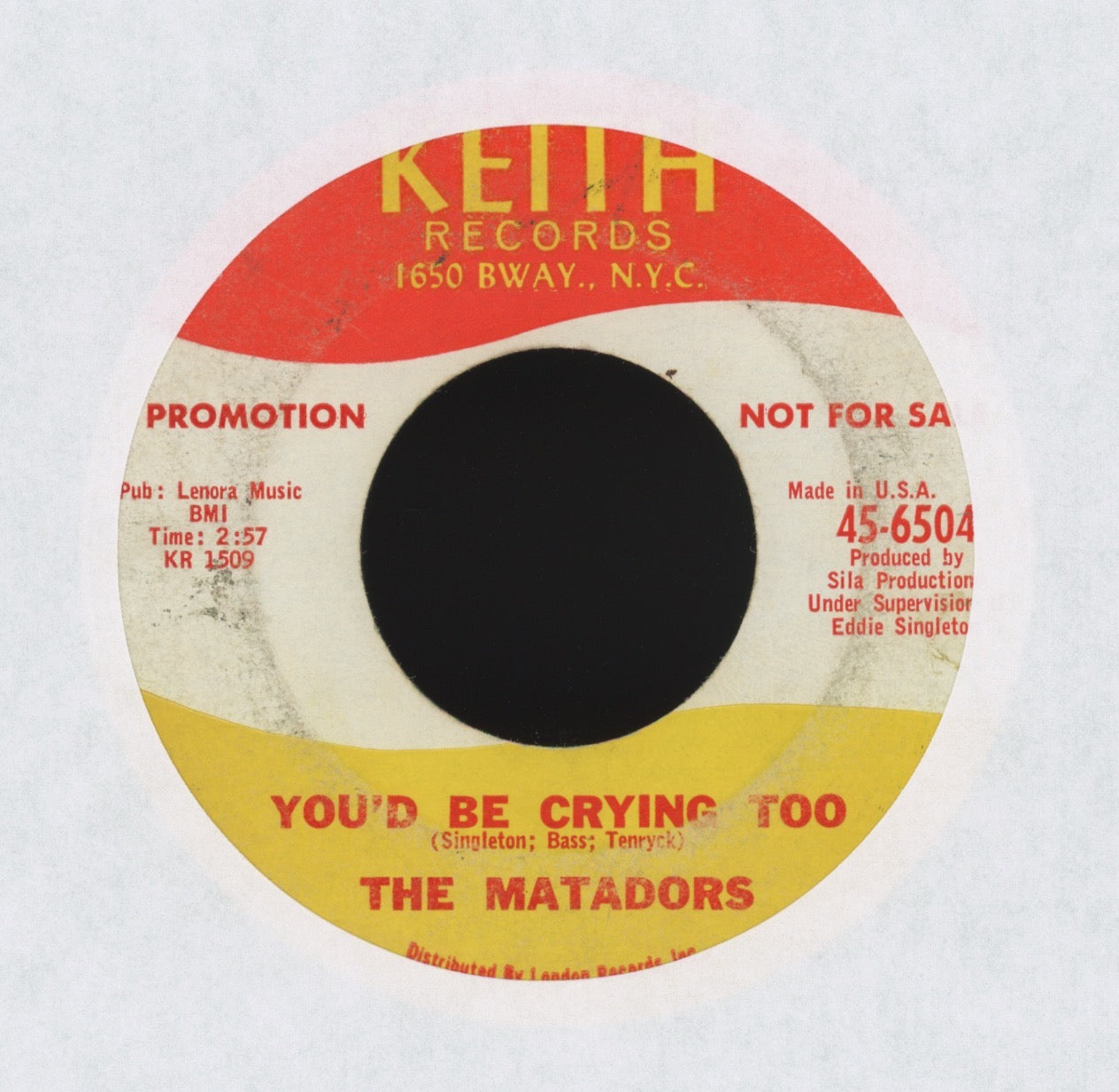 The Matadors - You'd Be Crying Too on Keith Promo Northern Soul 45