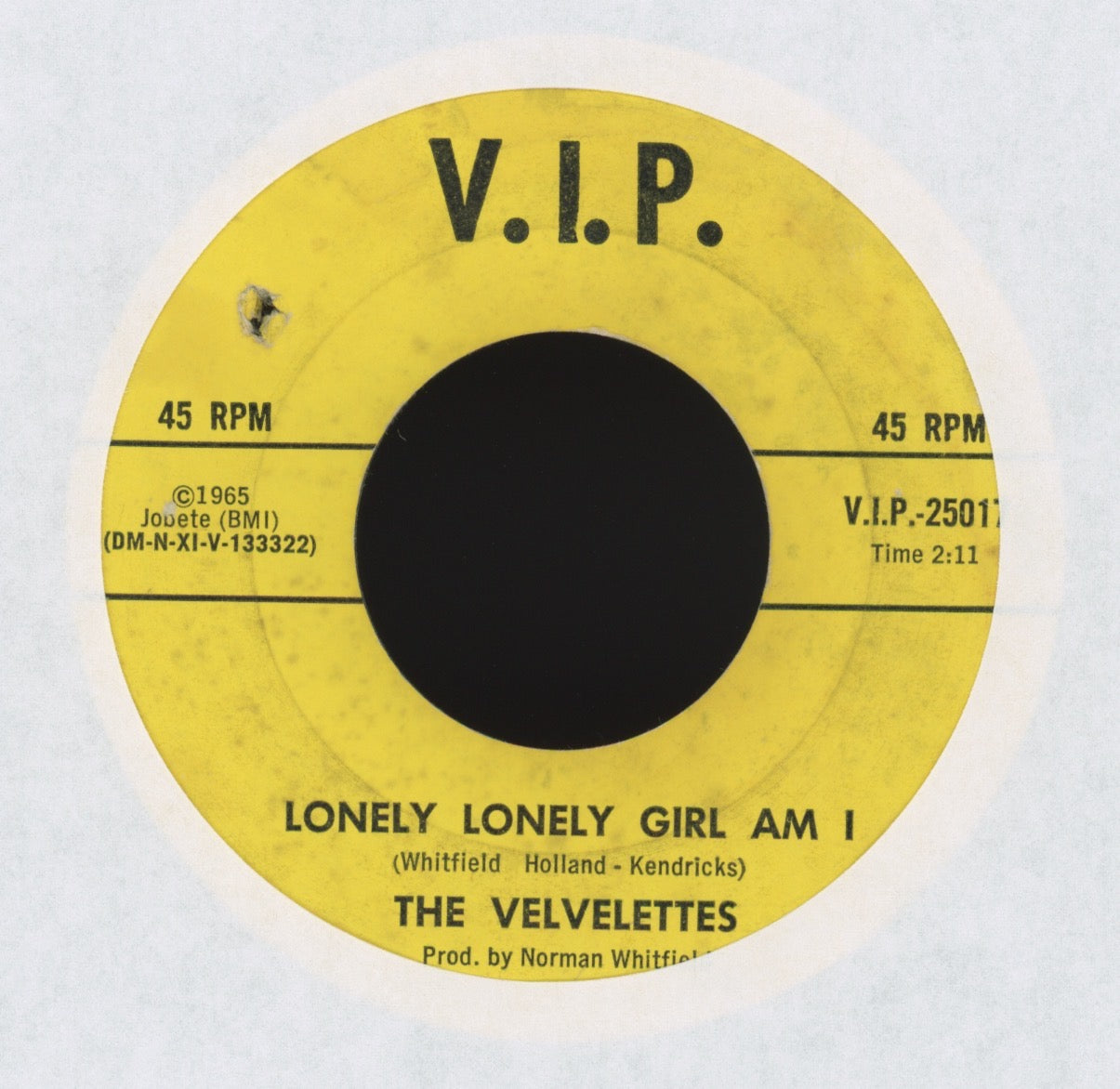 The Velvelettes - Lonely Lonely Girl Am I on V.I.P. Northern Soul 45