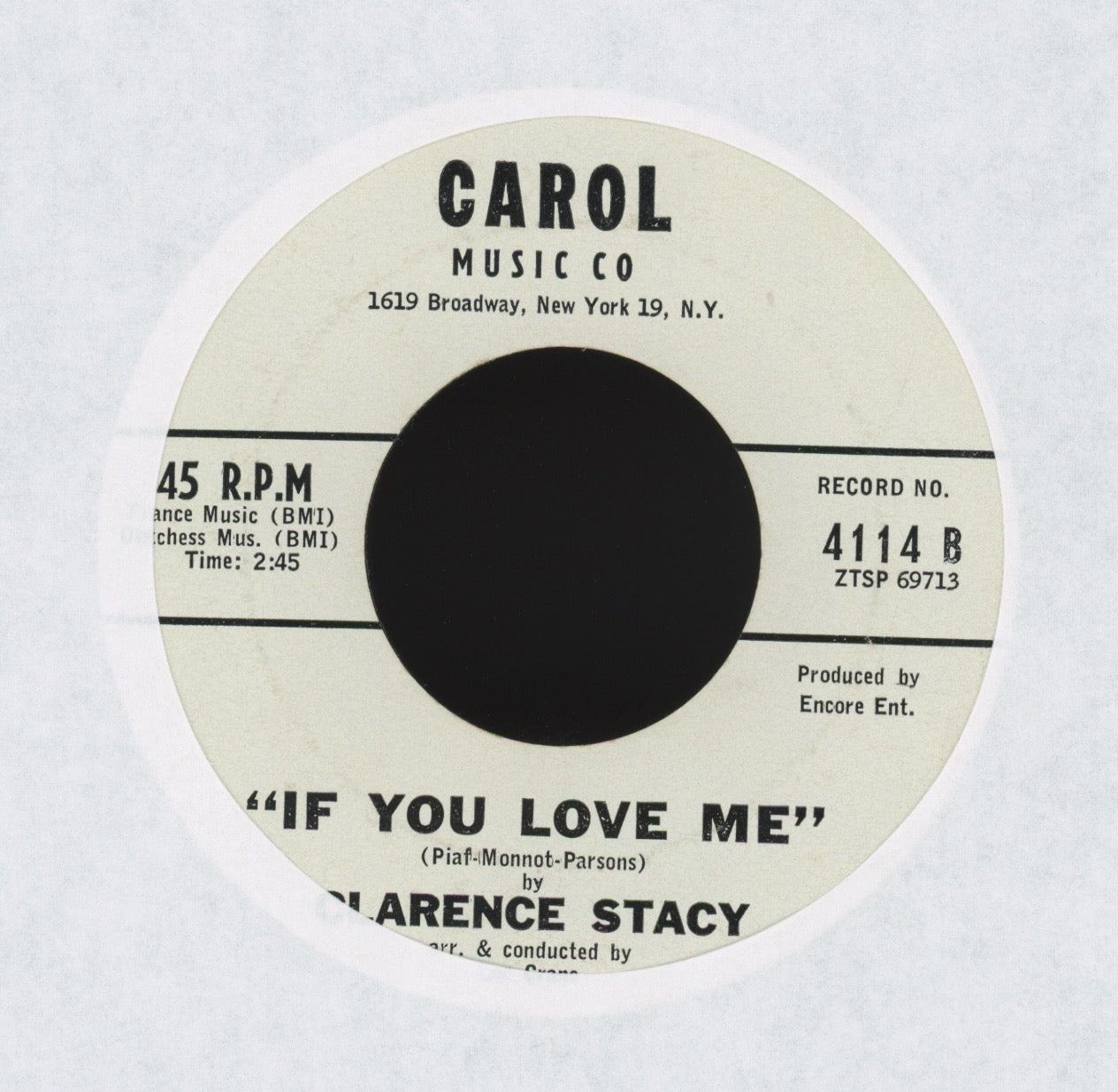 Clarence Stacy - Jack The Ripper on Carol Promo Halloween Rocker 45