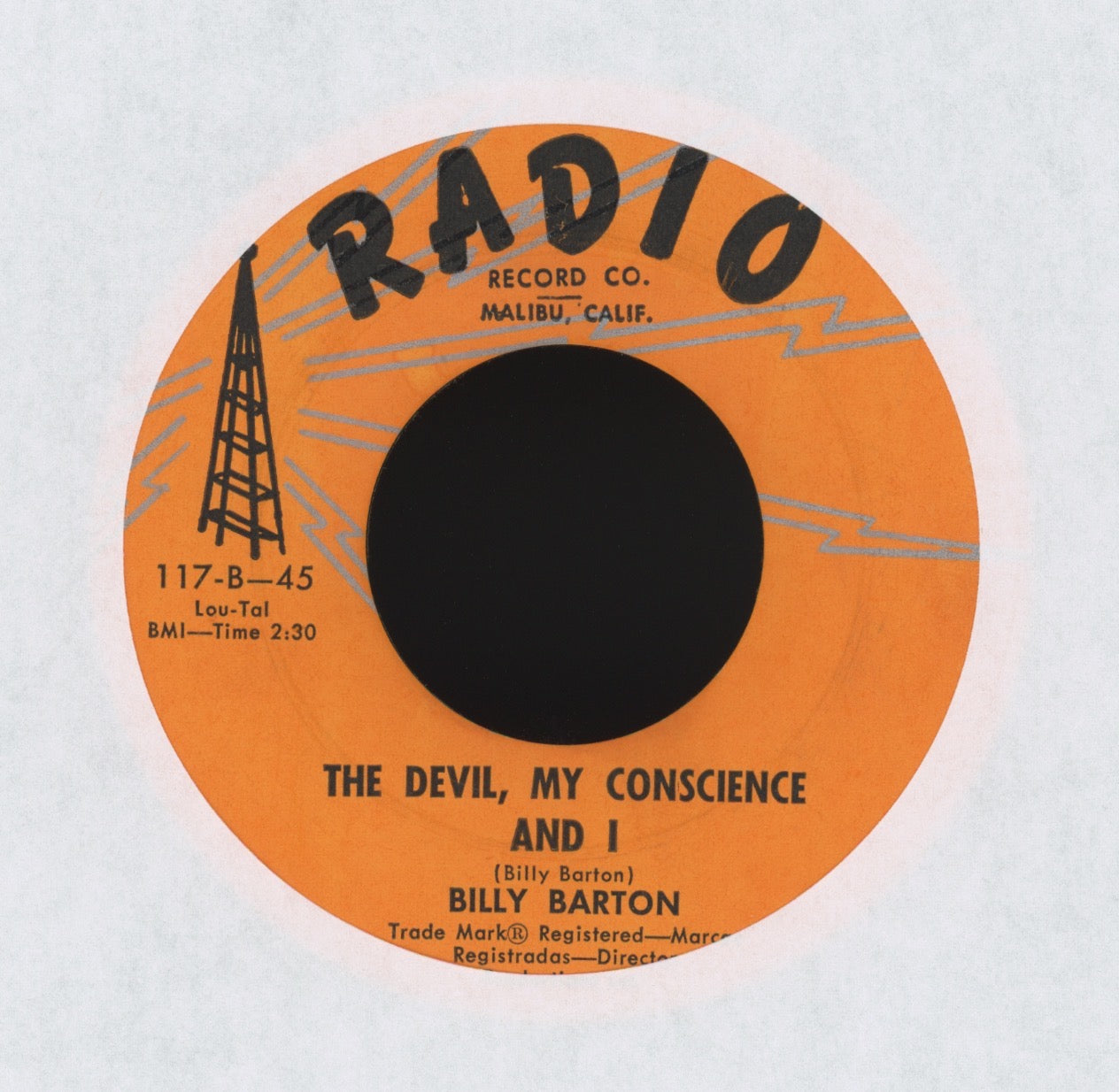 Billy Barton - The Devil, My Conscience And I on Radio Halloween Country Bop 45