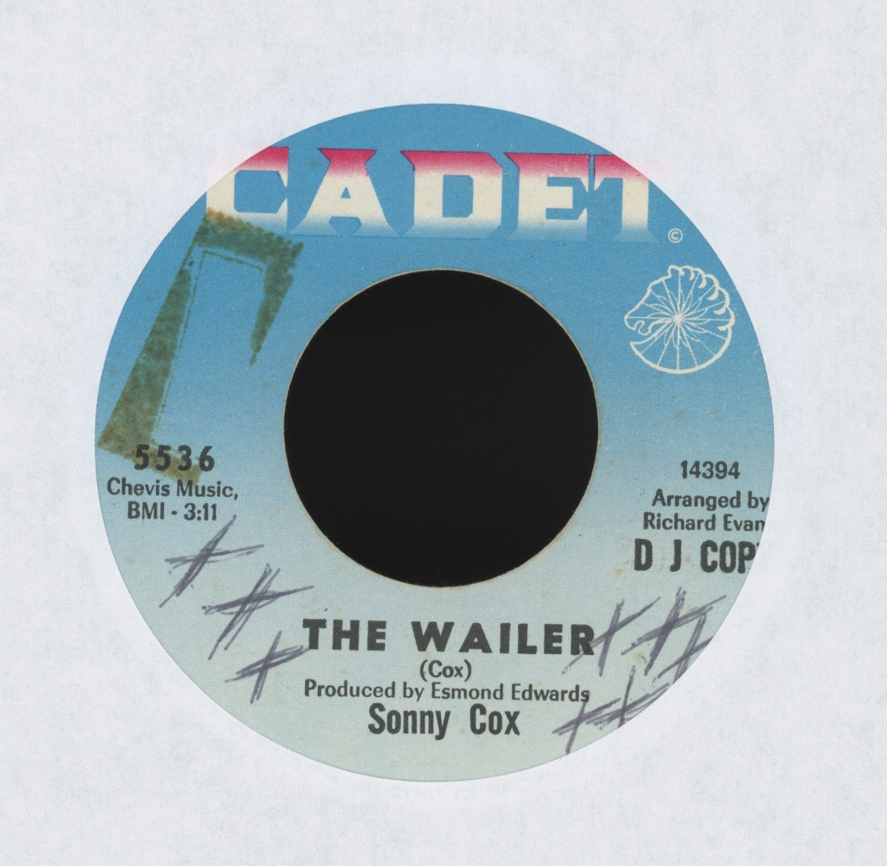Sonny Cox - The Wailer on Cadet Promo Mod Soul Jazz 45
