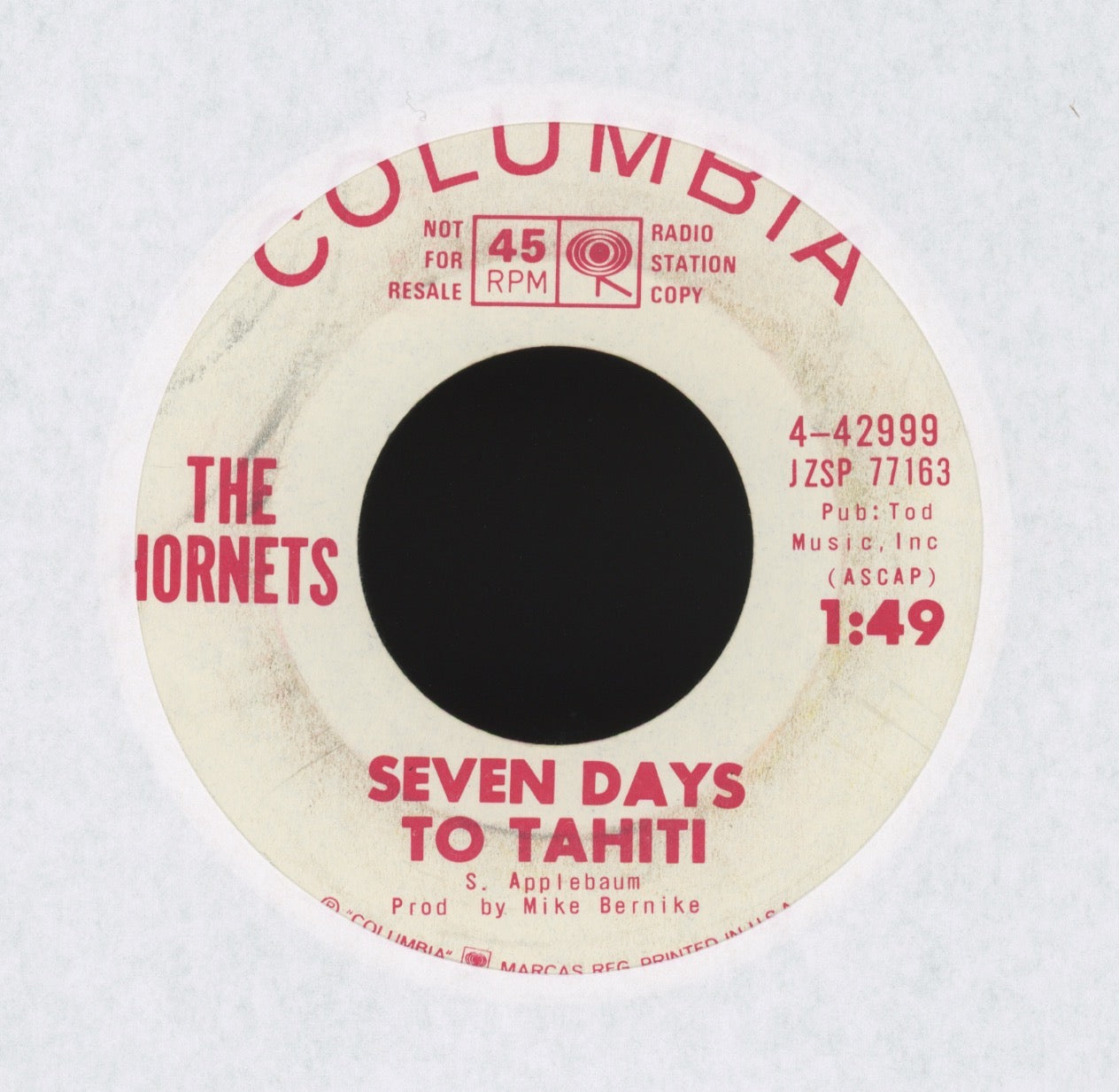 The Hornets - Fruit Cake on Columbia Promo Soul Jazz 45