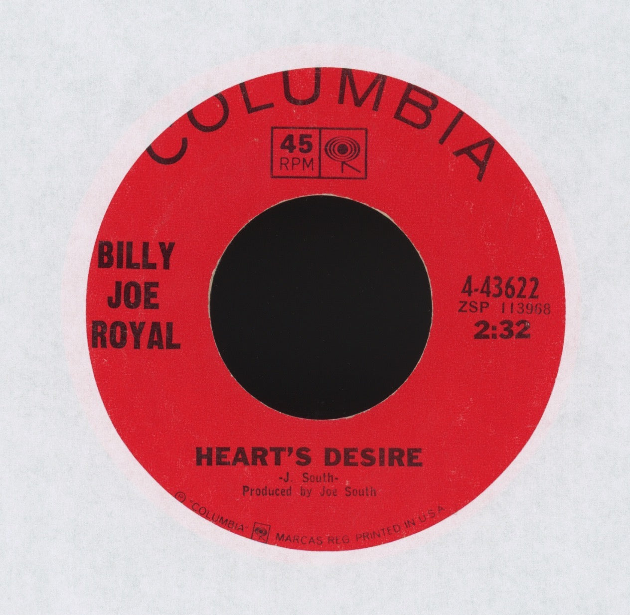 Billy Joe Royal - Heart's Desire on Columbia Northern Soul 45