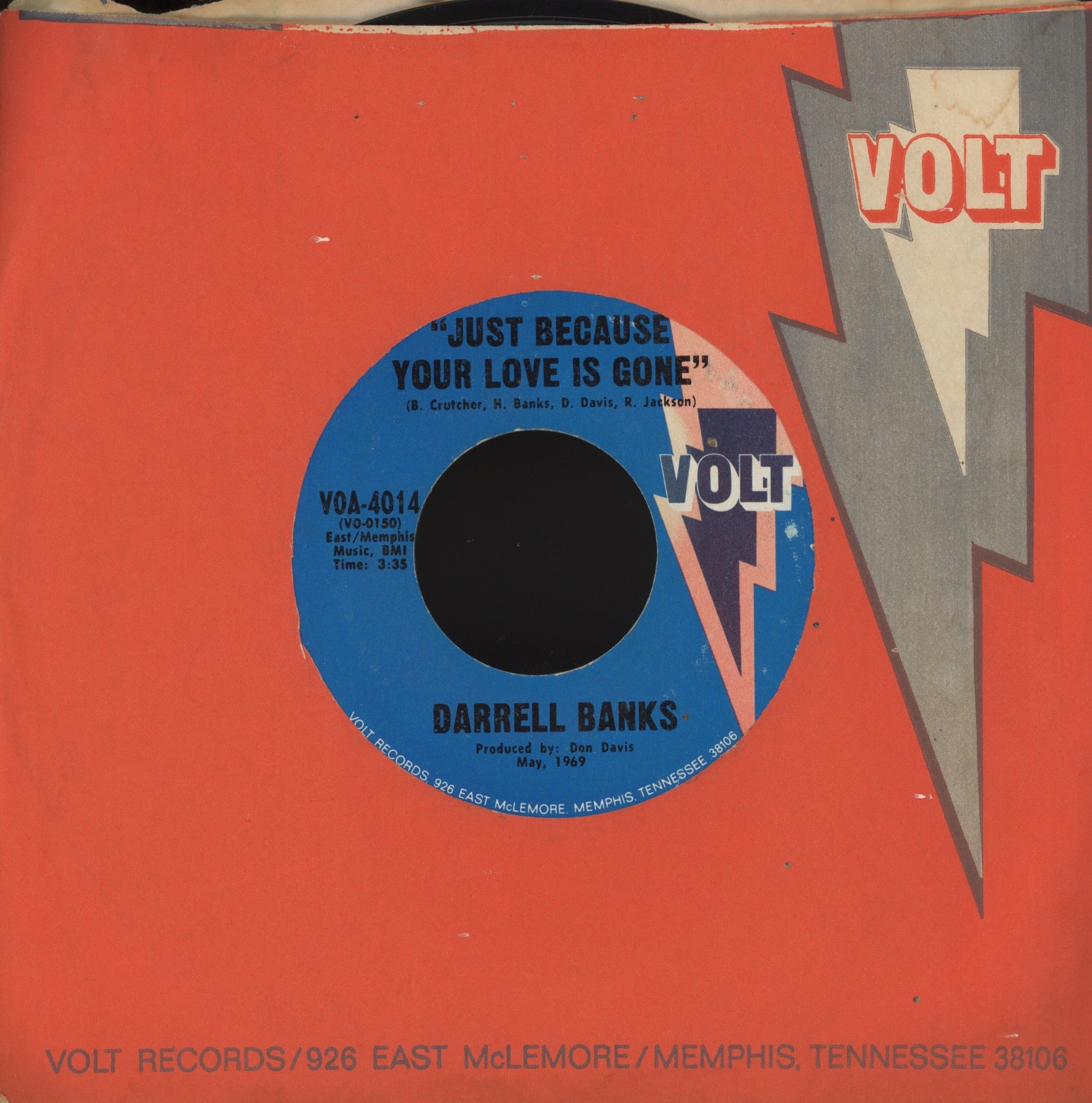 Darrell Banks - I'm The One Who Loves You on Volt Northern Soul 45