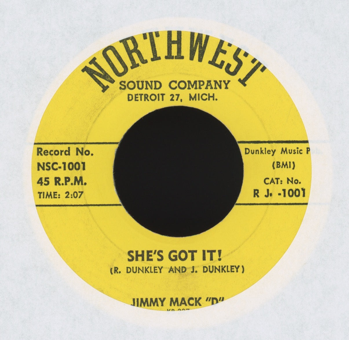 Jimmy Mack "D" - She's Got It! on Northwest Sound Rockabilly 45