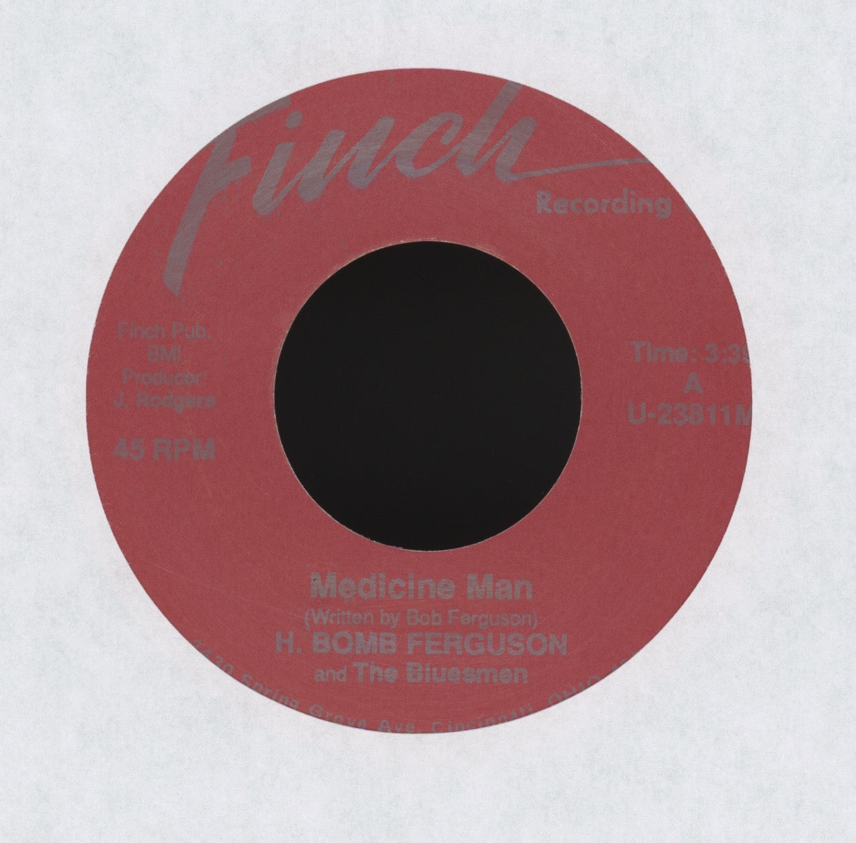 H-Bomb Ferguson - Medicine Man on Finch Blues Funk 45 Red Vinyl