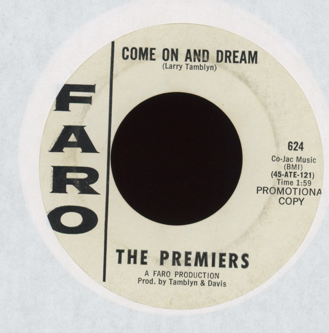 The Premiers - Get On This Plane on FARO Promo Rare Garage Psych 45