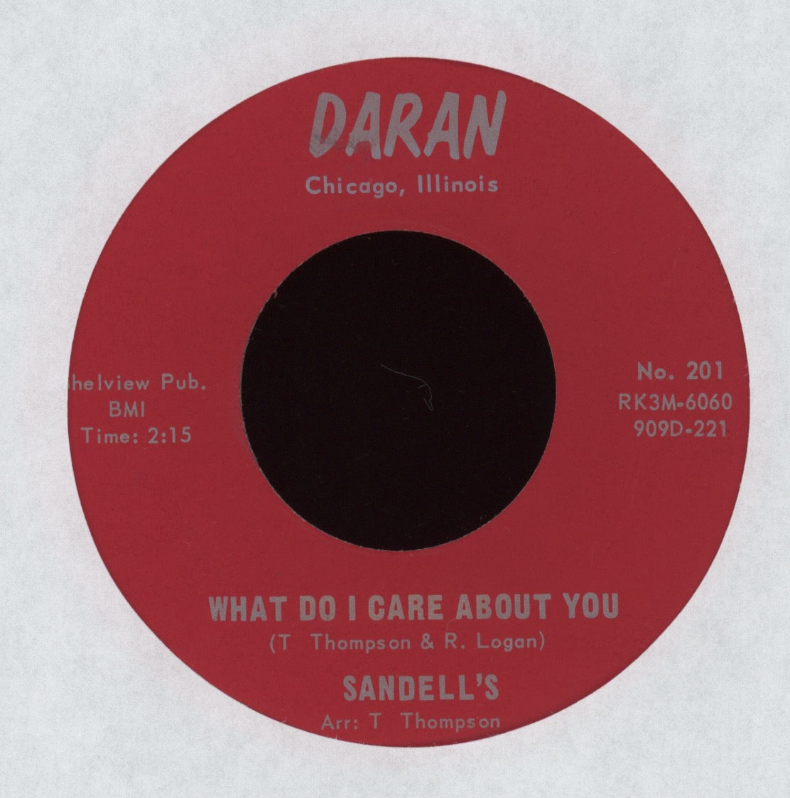 Sandell's - Darling I'm Yours on Daran Northern Soul 45