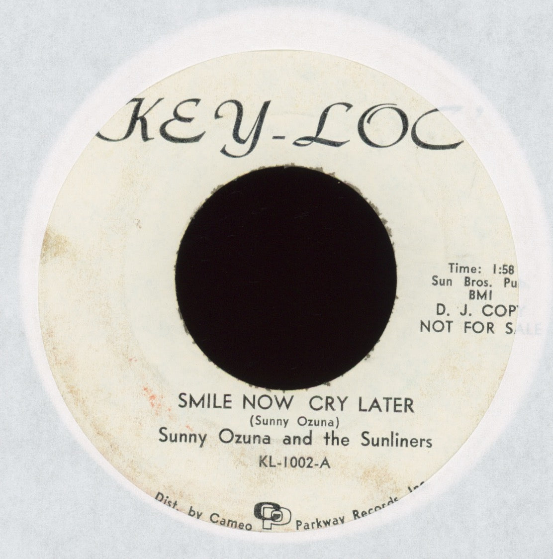 Sunny & The Sunliners - Smile Now, Cry Later on Key Loc Promo Sweet Soul 45