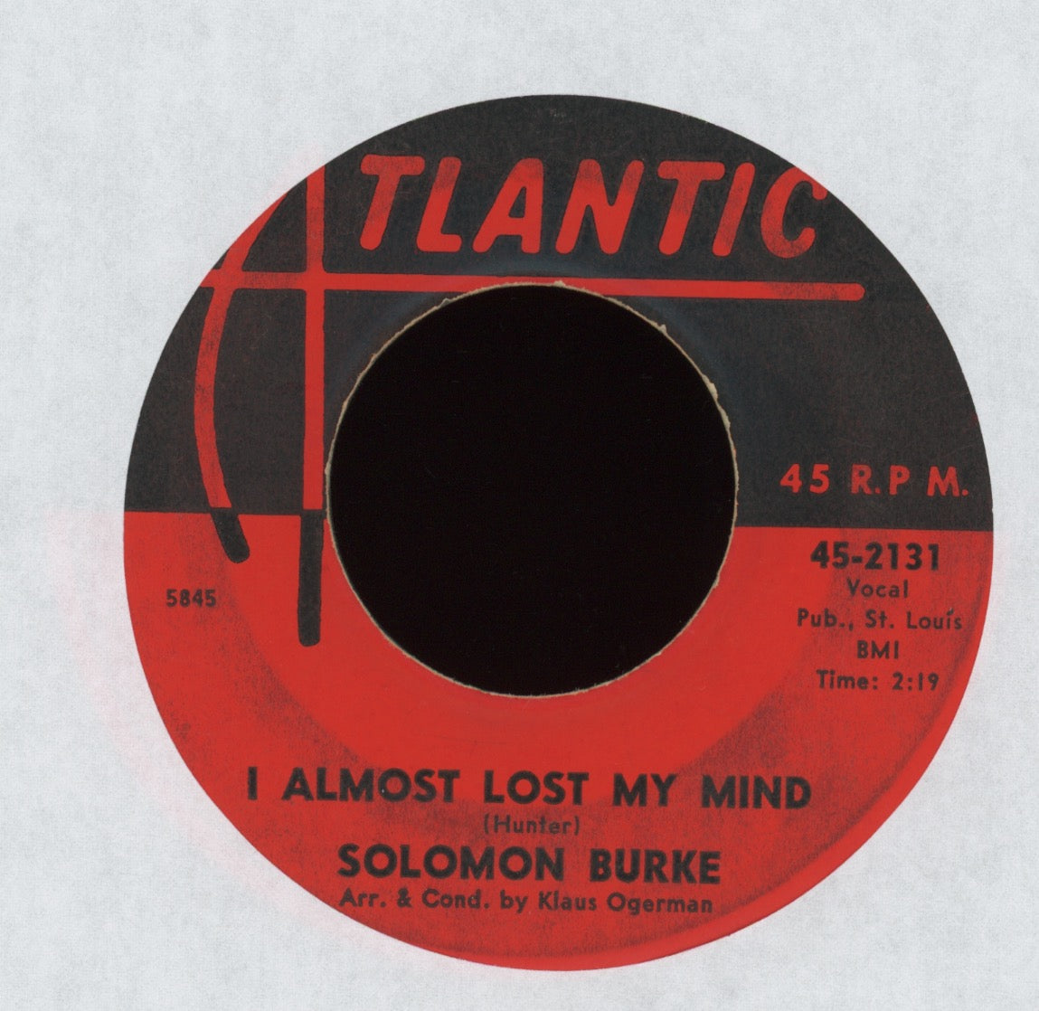 Solomon Burke - Cry To Me on Atlantic Northern Soul 45