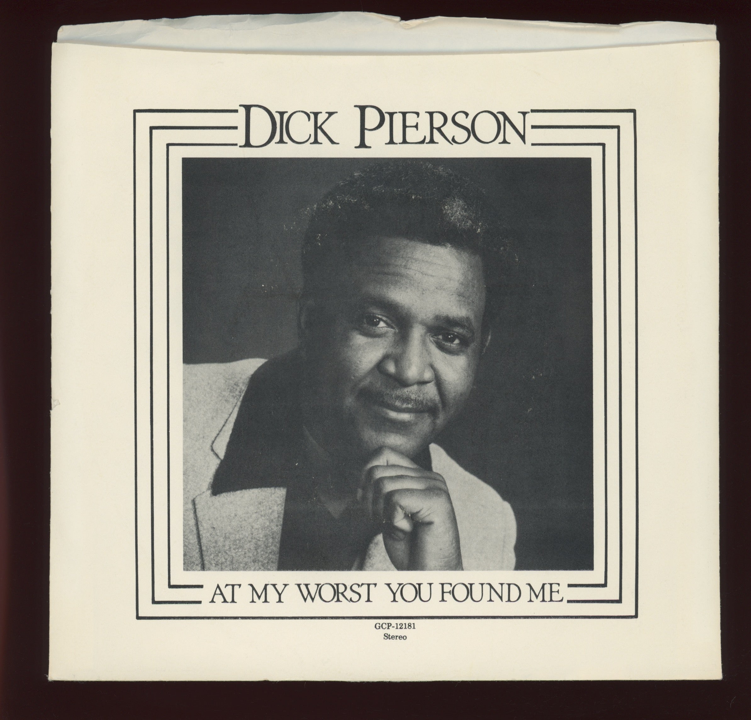 Dick Pierson - At My Worst You Found Me Gospel Soul 45 With Picture Sleeve Vanguards
