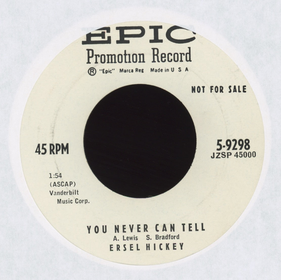 Ersel Hickey - You Never Can Tell on Epic Promo Rockabilly 45
