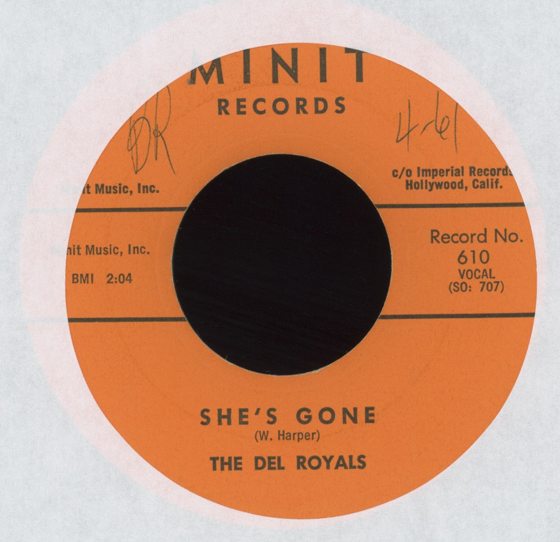 The Del Royals - Who Will Be The One / She's Gone on Minit R&B Doo Wop 45