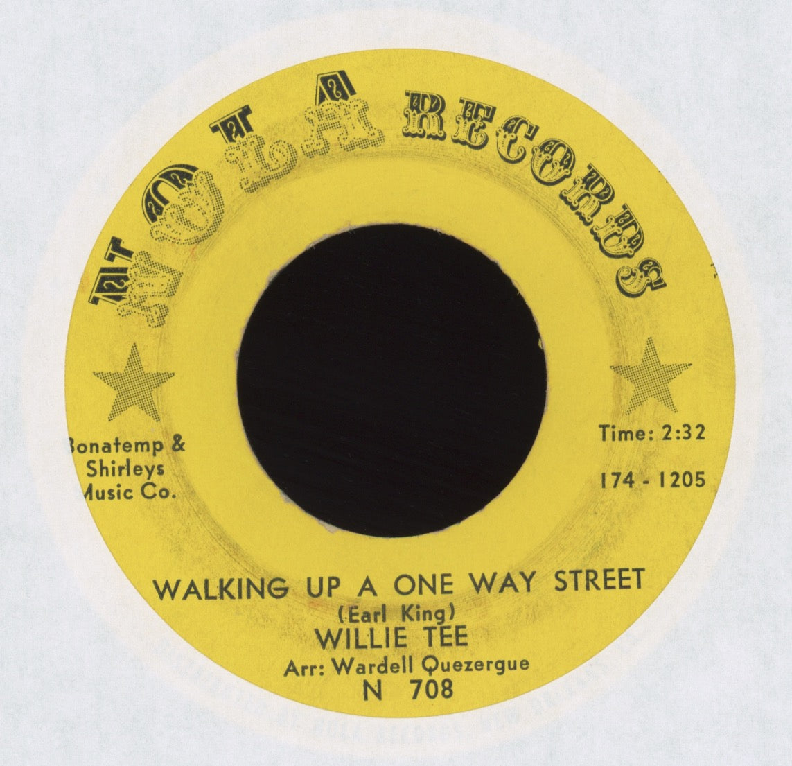 Willie Tee - Walking Up A One Way Street on NOLA Northern Soul 45