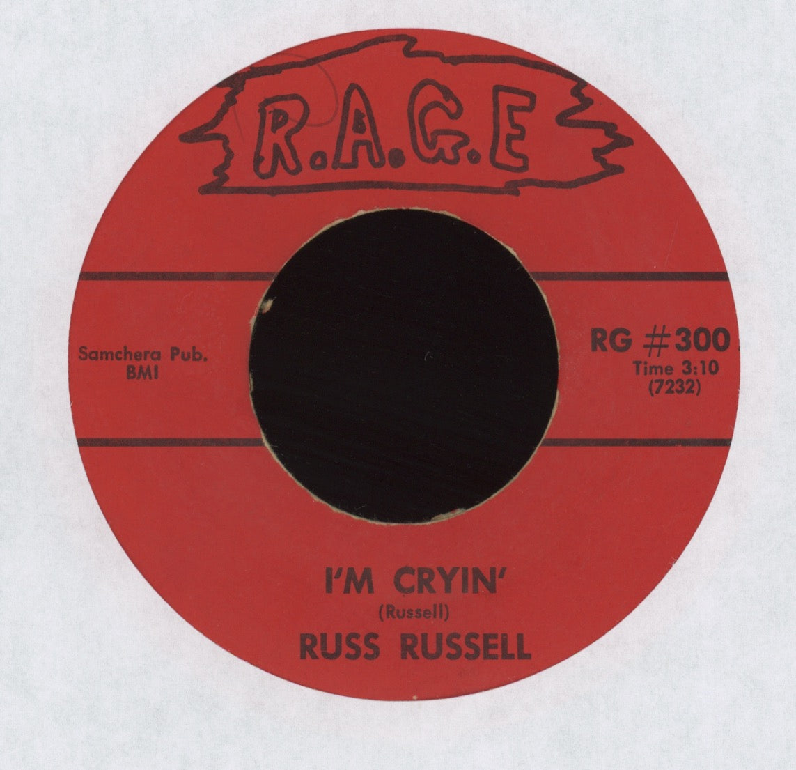 Russ Russell - I'm Cryin' / All Of The Time on R.A.G.E. Blue Eyed Swamp Soul 45