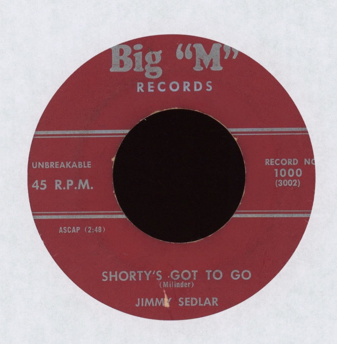 James Sedlar - Shorty's Got To Go on Big M R&B 45
