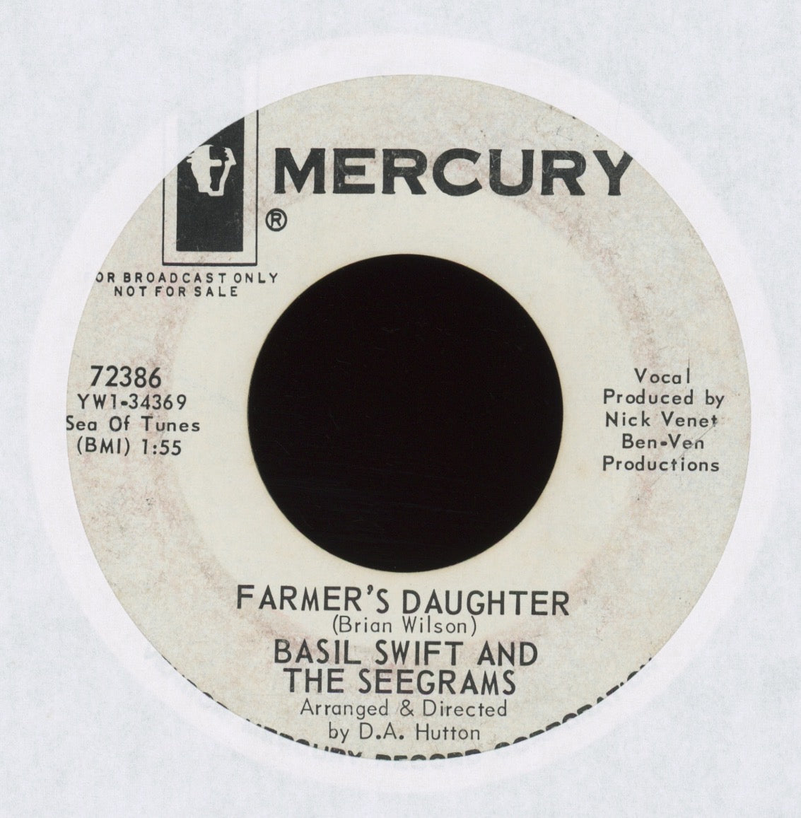 Basil Swift And The Seegrams - Farmer's Daughter on Mercury Promo Surf 45