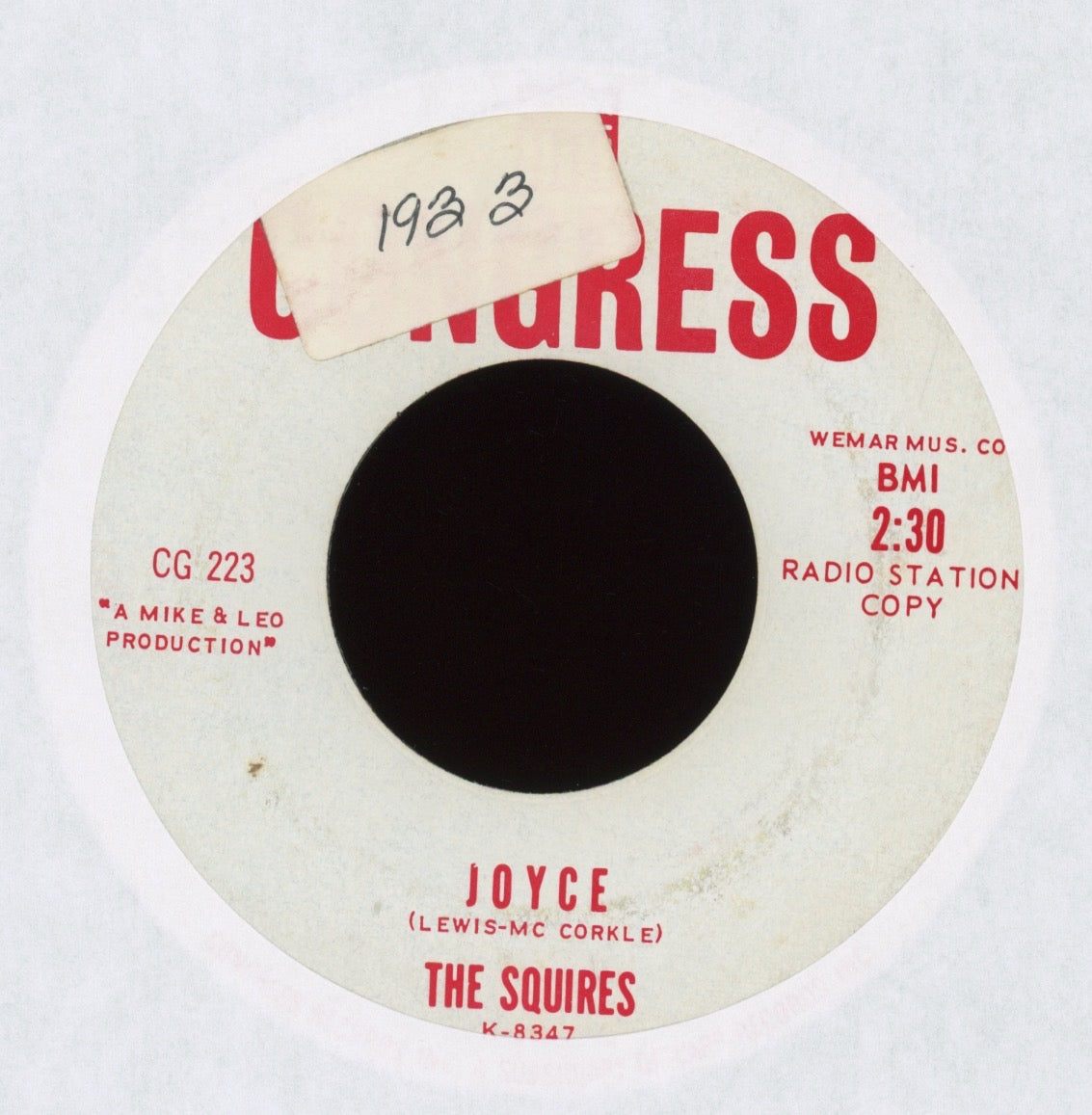 The Squires - Joyce on Congress Promo R&B Doo Wop 45