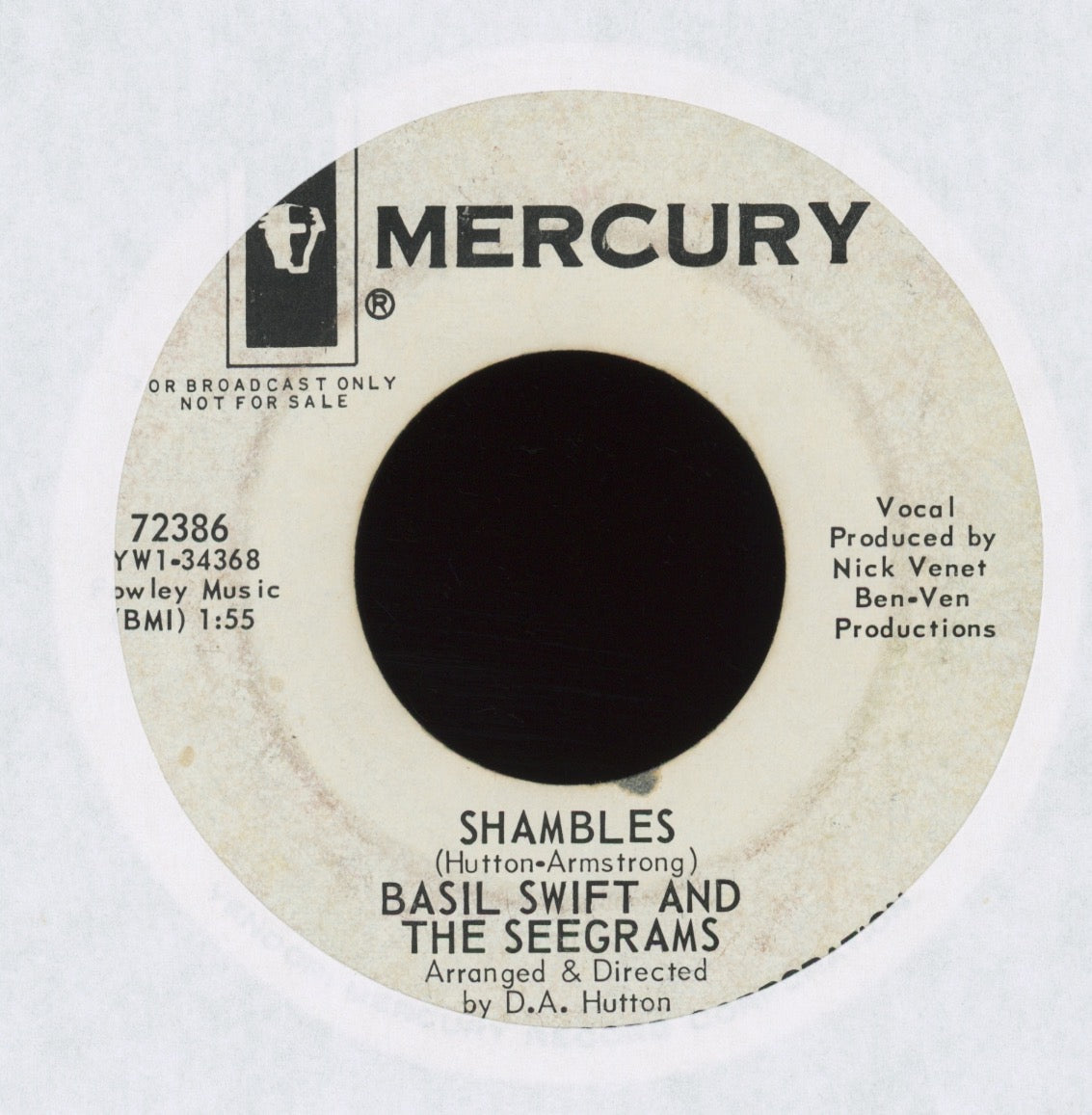 Basil Swift And The Seegrams - Farmer's Daughter on Mercury Promo Surf 45