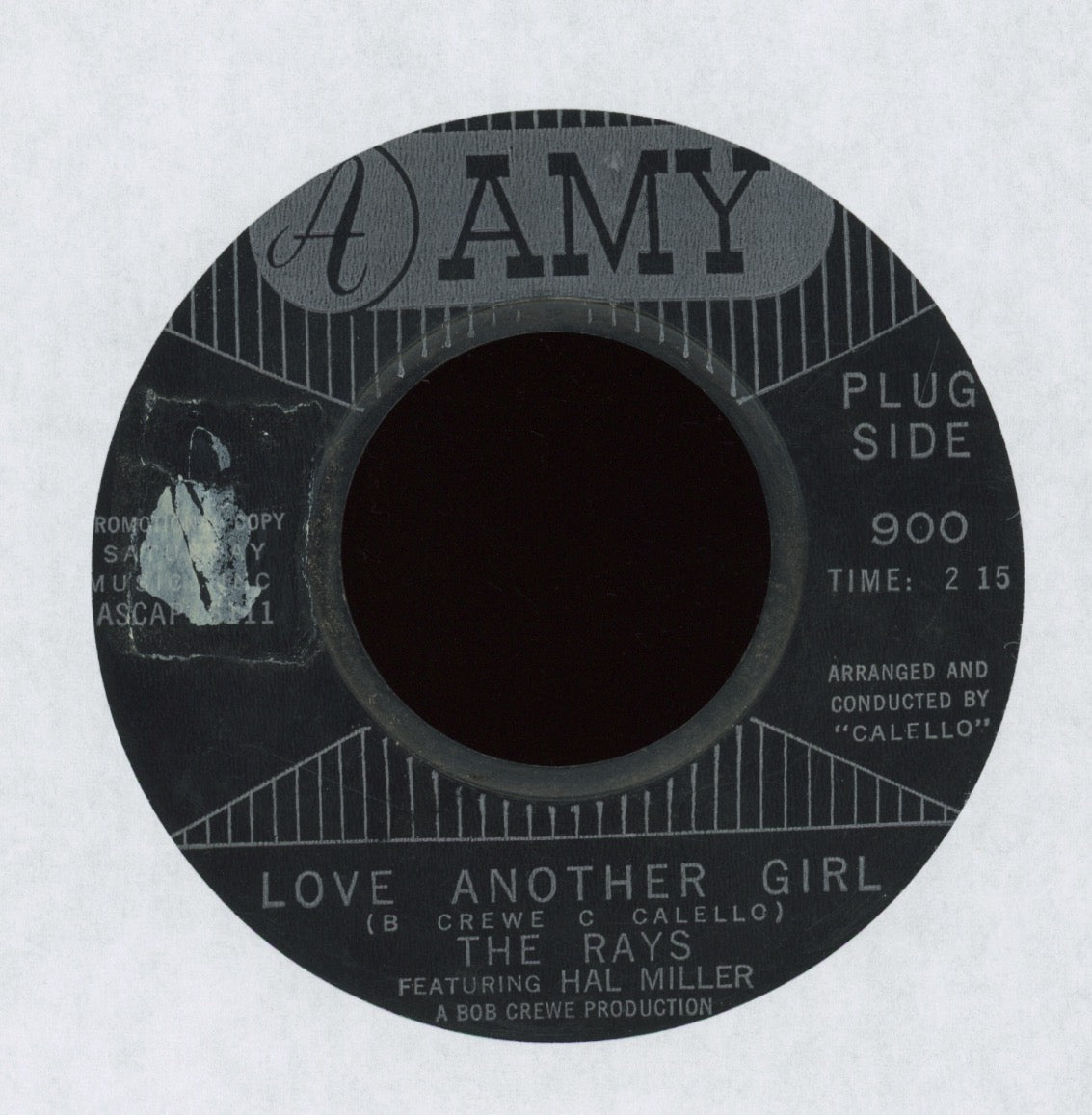The Ray featuring Hal Miller - Love Another Girl on Amy Promo Northern Soul 45