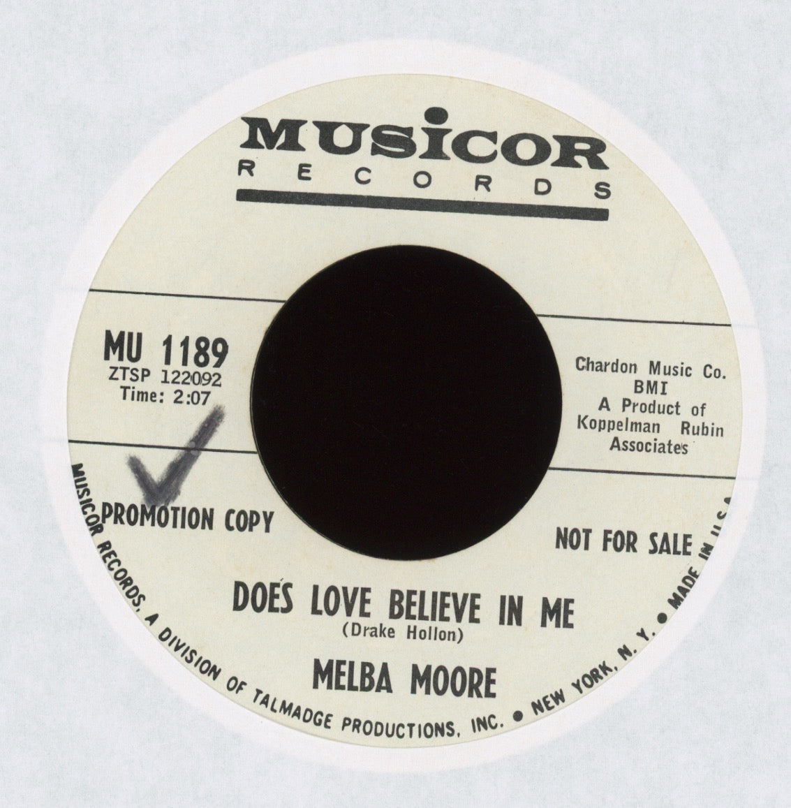 Melba Moore - Does Love Believe In Me on Musicor Promo Northern Soul 45