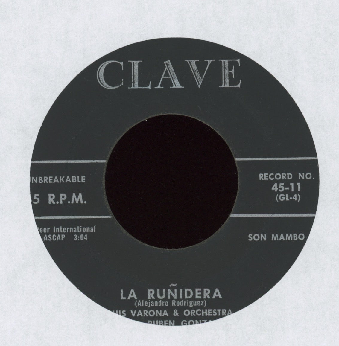 Luis Varona & Orchestra - La Runidera on Clave Latin Mambo 45