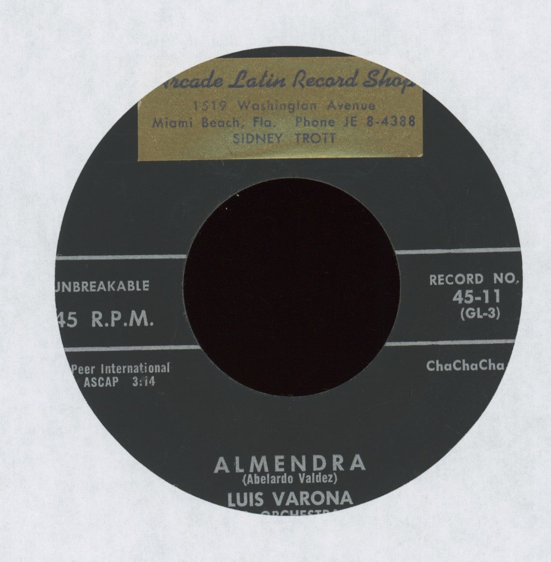 Luis Varona & Orchestra - La Runidera on Clave Latin Mambo 45