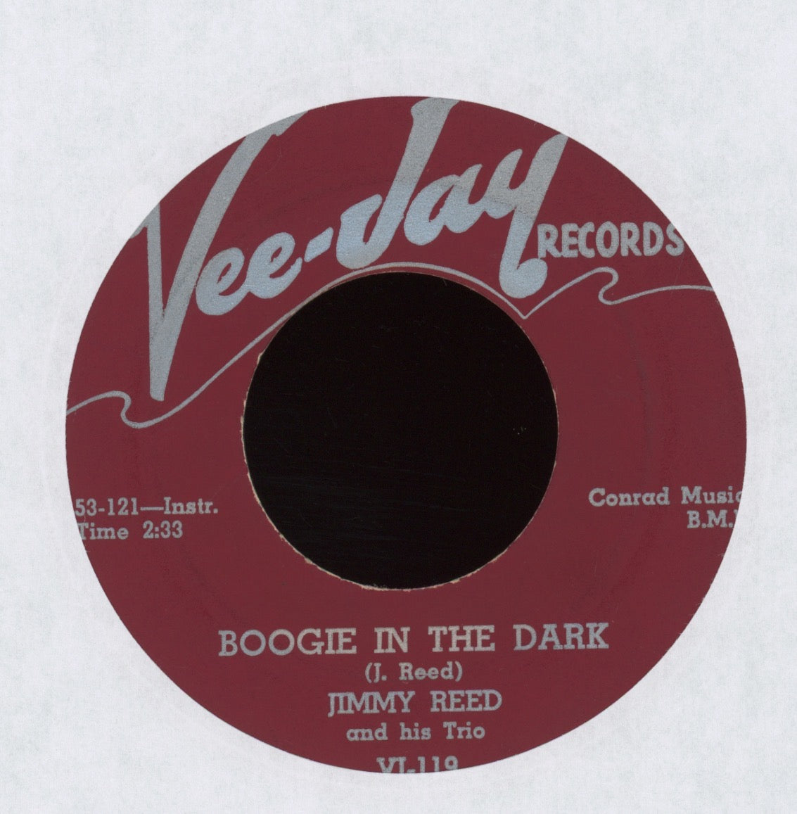 Jimmy Reed And His Trio - Boogie In The Dark on Vee Jay R&B Blues 45