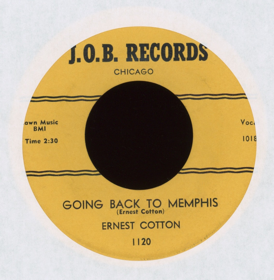 Ernest Cotton - Going Back To Memphis / Uh'm Beautiful on J.O.B. Blues 45