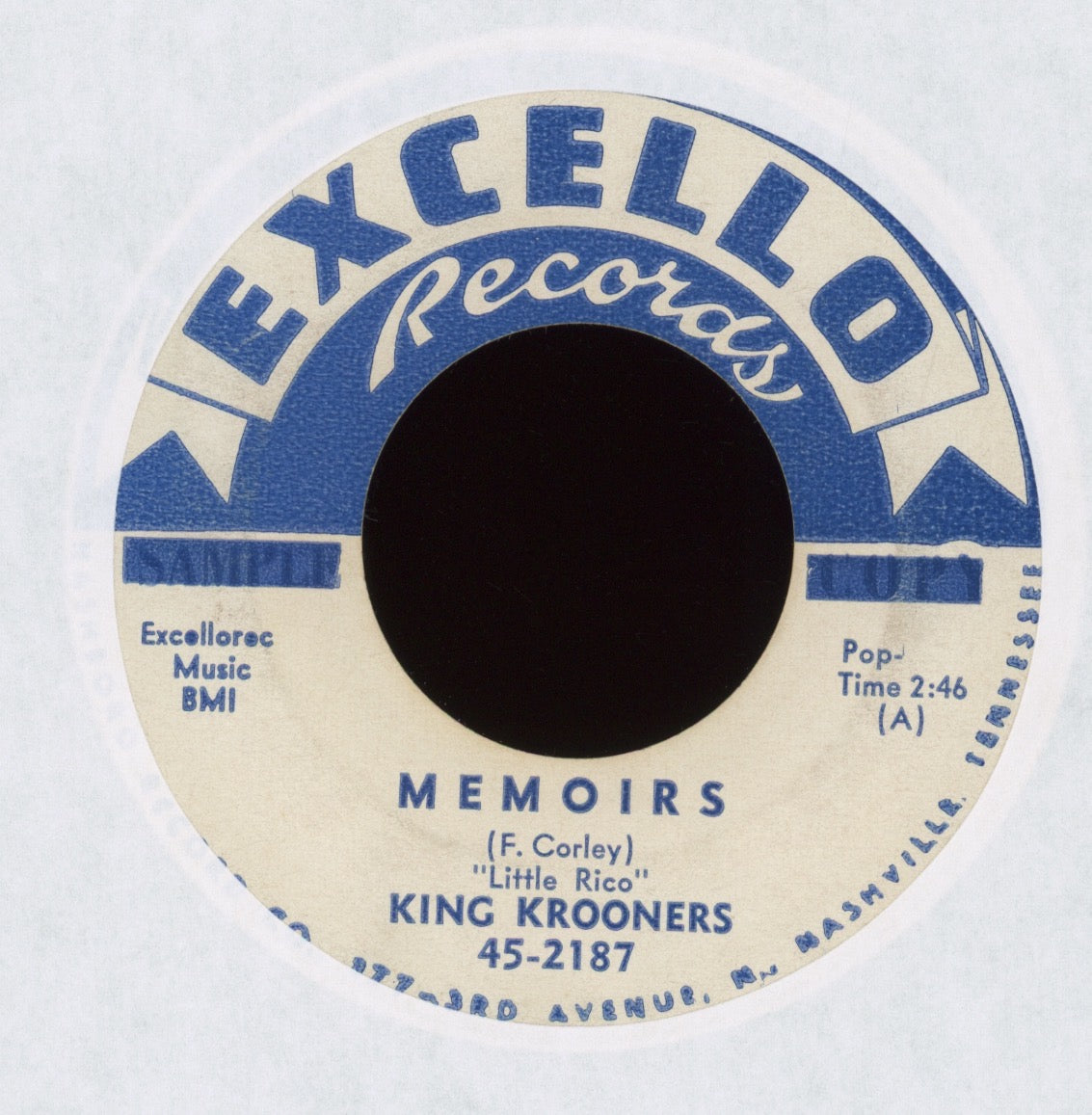 The King Crooners - School Daze on Excello Promo R&B Doo Wop 45