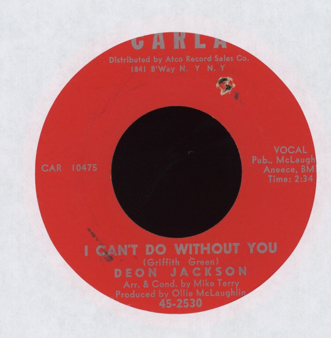 Deon Jackson - That's What You Do To Me on Carla Northern Soul 45