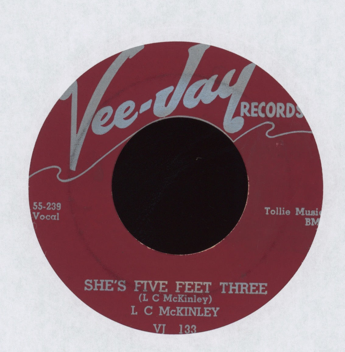 L.C. McKinley - Strange Girl / She's Five Feet Three on Vee Jay Blues 45
