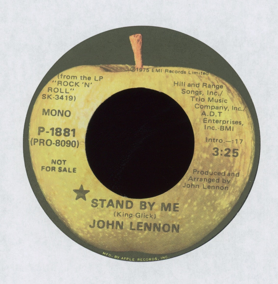 John Lennon - Stand By Me on Apple Mono / Stereo Promo Rock 45