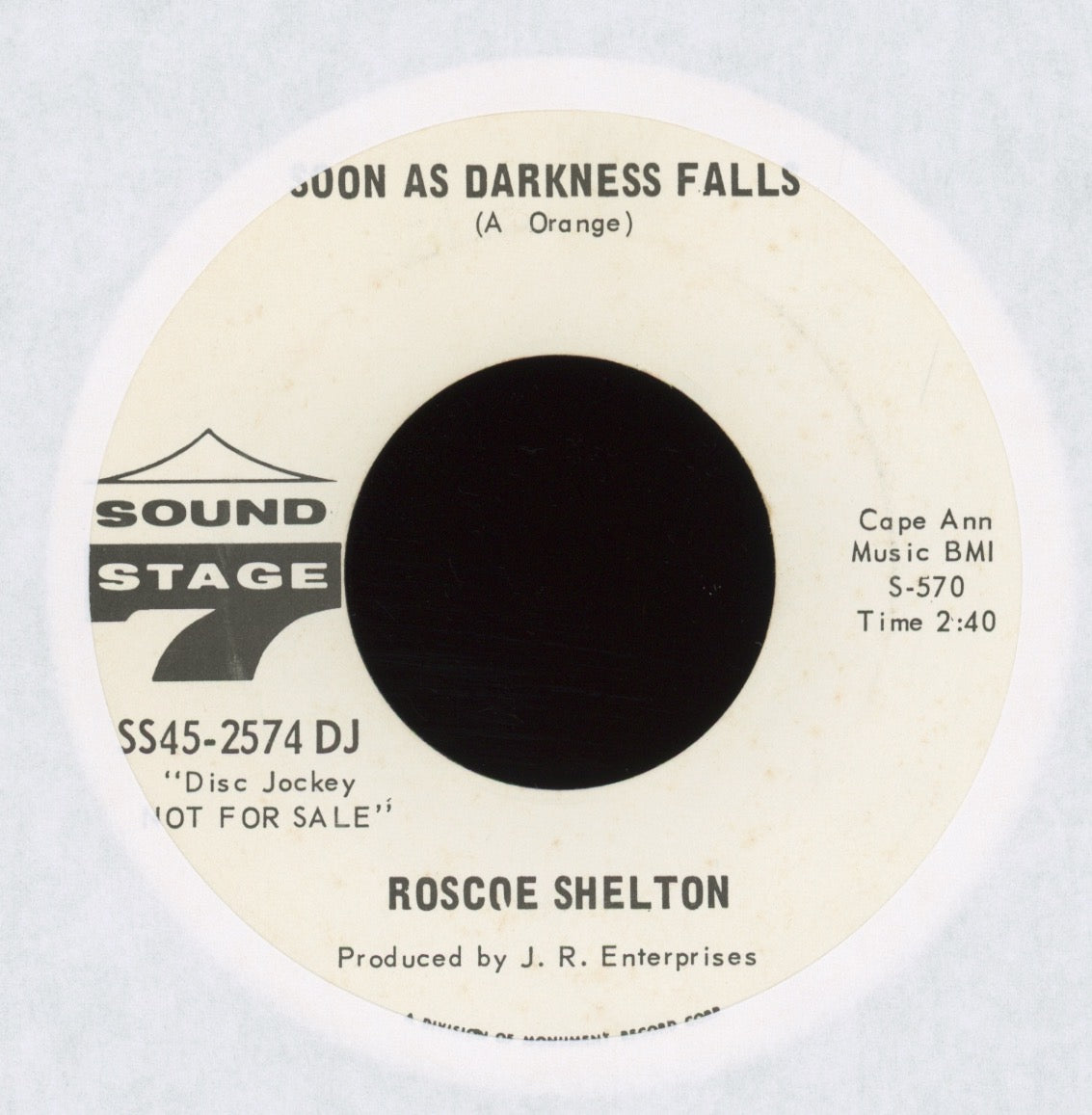 Roscoe Shelton - Soon As Darkness Falls on Sound Stage 7 Promo Northern Soul 45