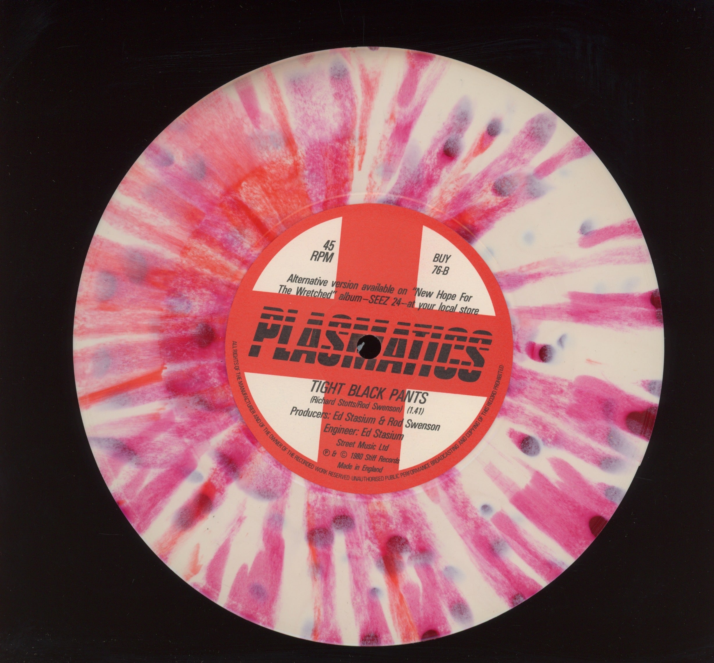 Plasmatics - Butcher Baby on Stiff Red & White Vinyl UK Press Punk 7" With Picture Sleeve