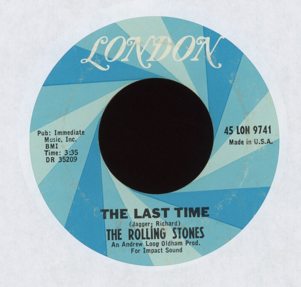 The Rolling Stones - The Last Time / Play With Fire on London 45 With Picture Sleeve