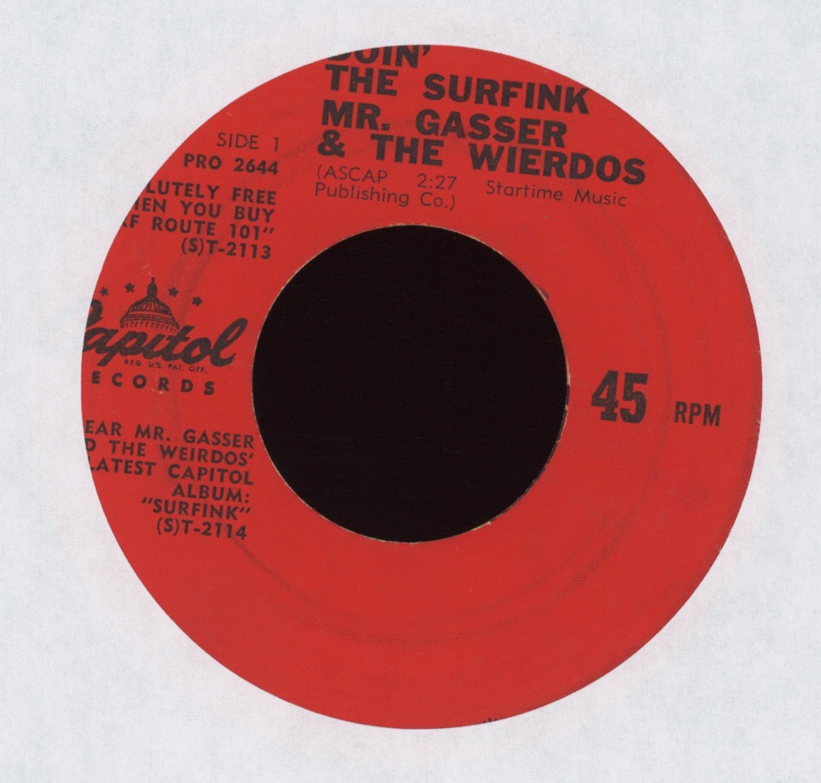 Mr. Gasser & The Weirdos - Doin' The Surfink on Capitol Promo Surf 45