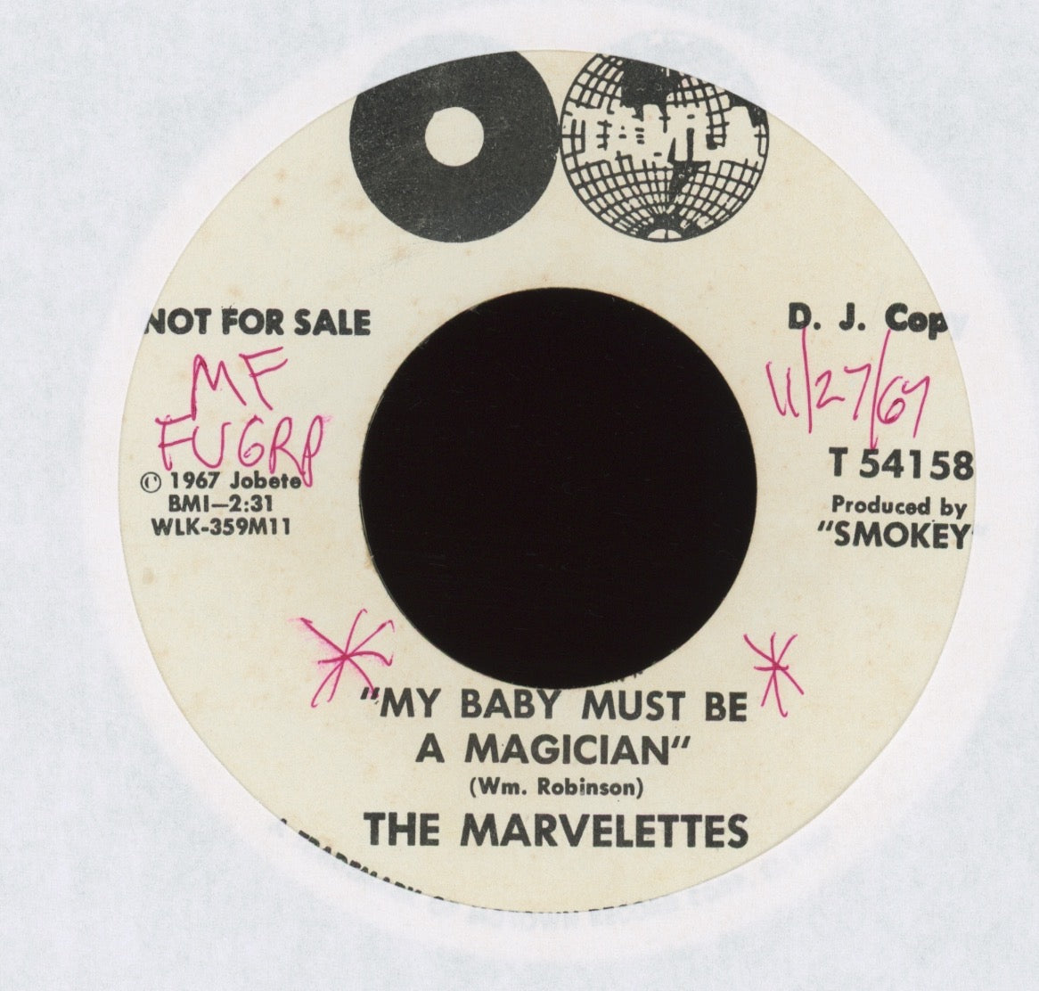The Marvelettes - My Baby Must Be A Magician on Tamla Promo Northern Soul 45