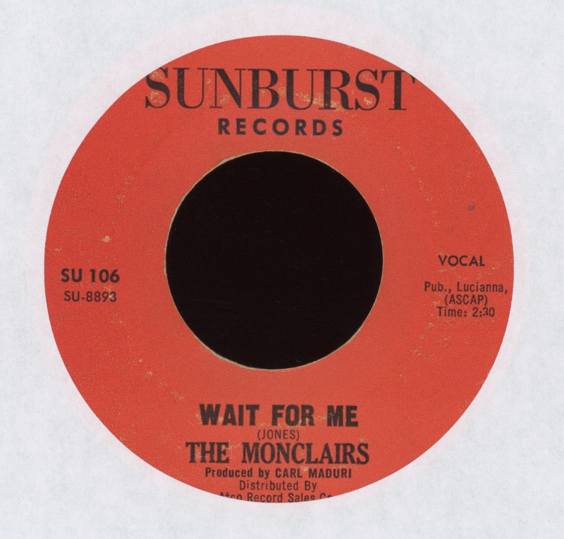 The Monclairs - Wait For Me on Sunburst Northern Soul 45