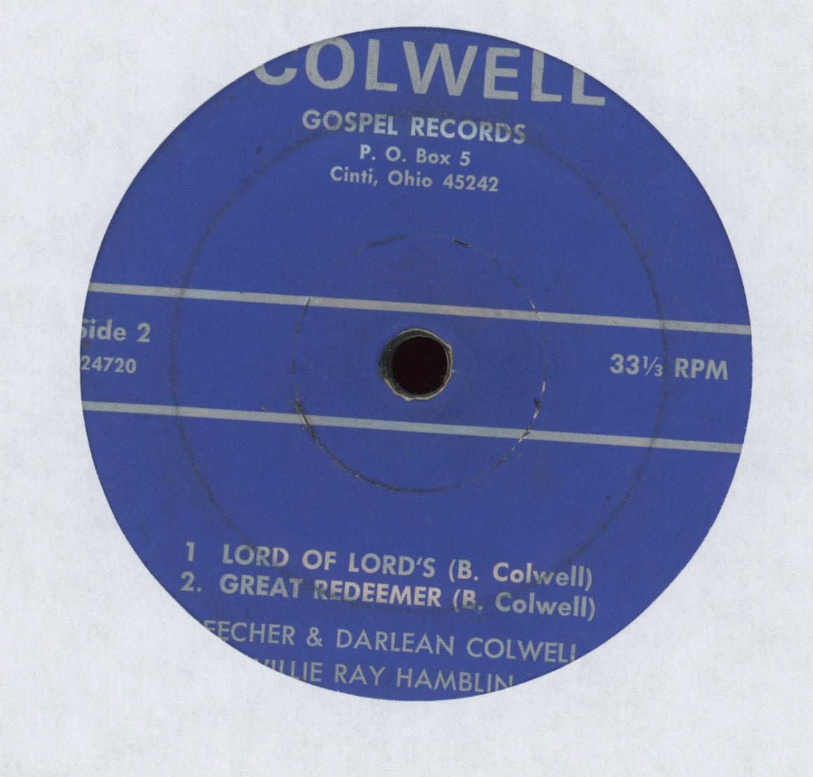 Beecher Colwell / Darleen Colwell / John Miracle - Lazarus Come Forth on Colwell Bluegrass Gospel EP 7"